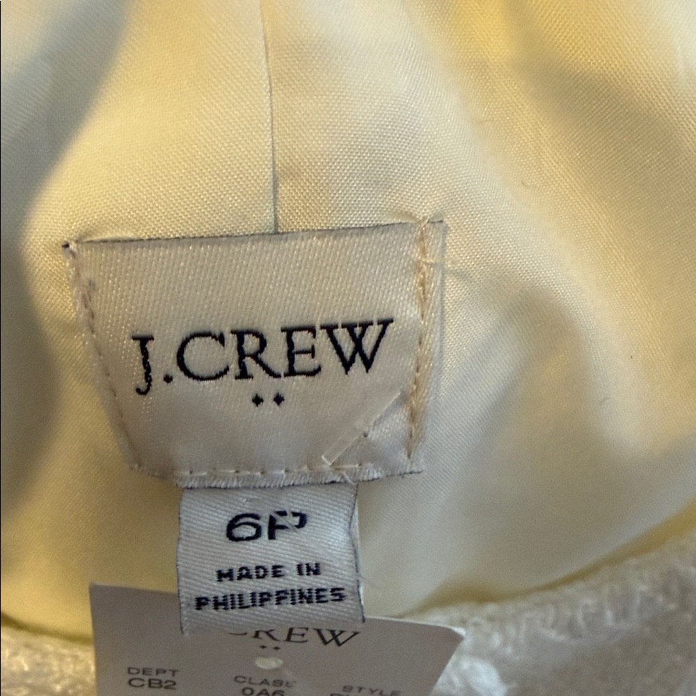 NWT J Crew Cropped Ivory Tweed Button-Front Jacket - Picture 7 of 8